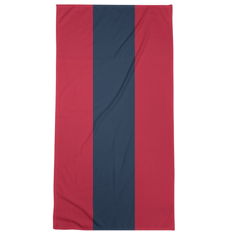 Bath Towel, Red/Navy Blue