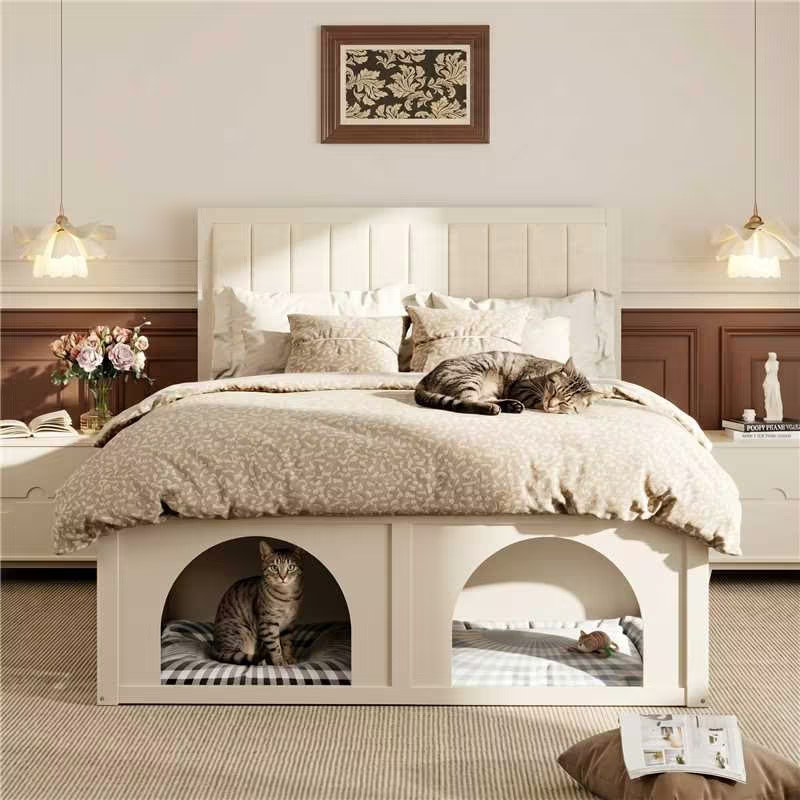 Structure de lit robuste Endicott, Beige, Queen