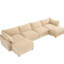 En forme de U à 4 places avec 2 repose-pieds mobiles, 6 rangements modulaires escamotables sous les sièges, chenille de blé, bordures de coussin passepoilées, structure en forme de croissant douce et résistante à l'usure, siège avec accoudoirs intégré-1928702521