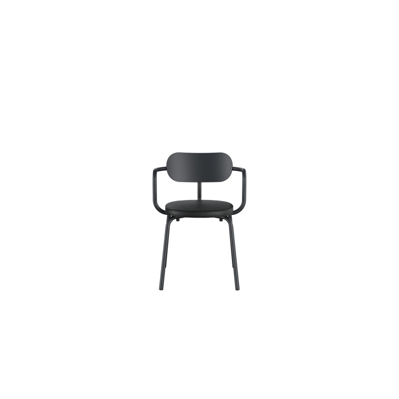 Khylia 18.1'' H Upholstered Metal Armchair, Black, Black
