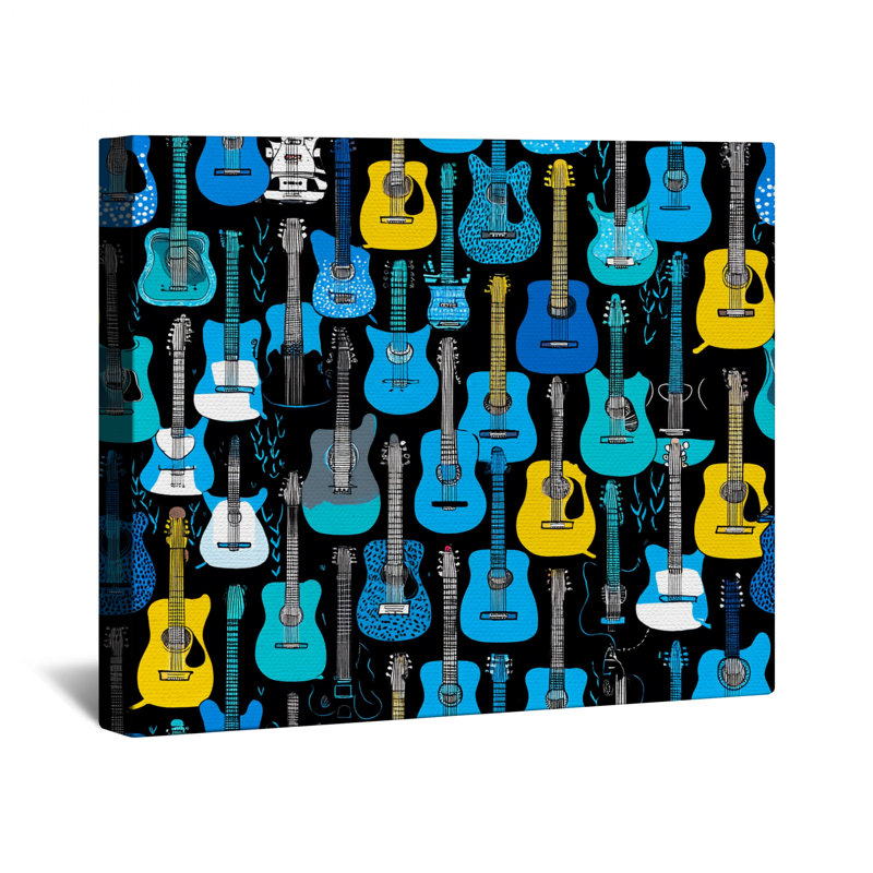 Toile tendue Guitars, 16 po x 16 po