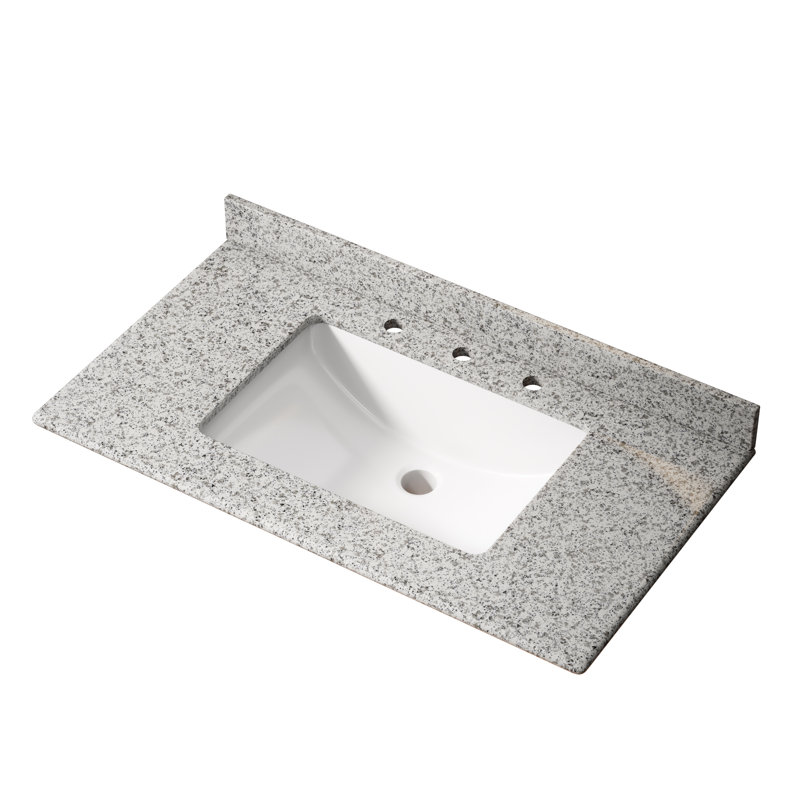 Comptoir en granit naturel DOIN de 91 cm (36 po) avec lavabo en céramique blanche