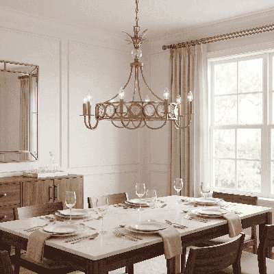 Hearst 8-Light Chandelier in Noble Brass