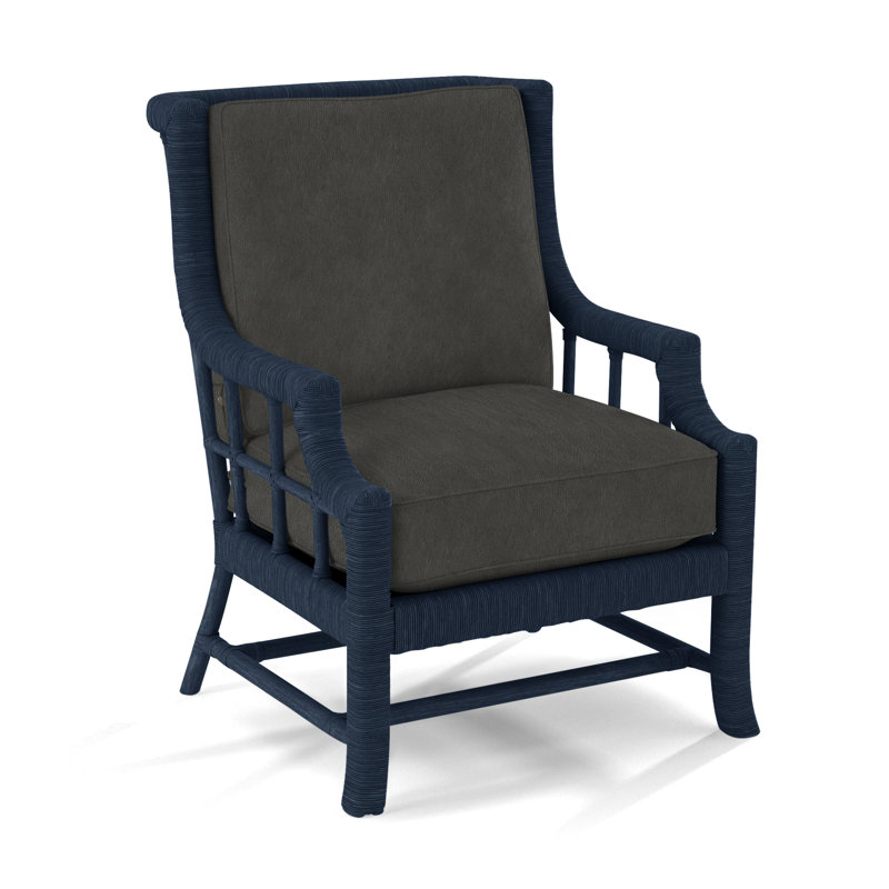Lafayette Armchair, Navy, White Textured Performance; 0865-91