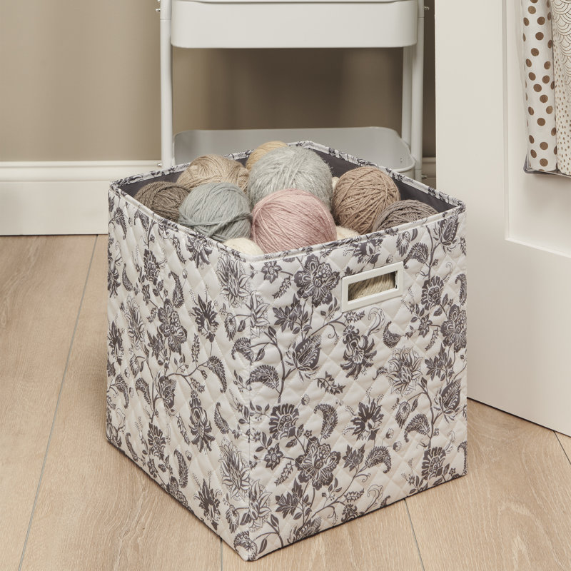 Martha Stewart Essential Collapsible Stackable Decorative Multipurpose Home Storage Organizer Craft Cube For Books, Office Supplies, Linens and Tools