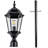 Cathe Outdoor Light and Lamp Post Bundle – Plastic Cross Arm and Clear Glass
