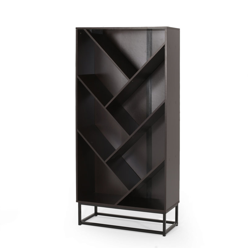 Wurtz Geometric Bookcase, Dark Gray