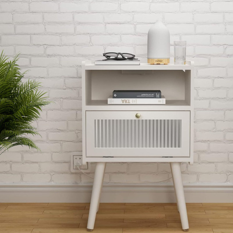 Birdsall Solid Wood Nightstand, White