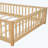 Floor Platform Bed with Fence Guardrails and Door