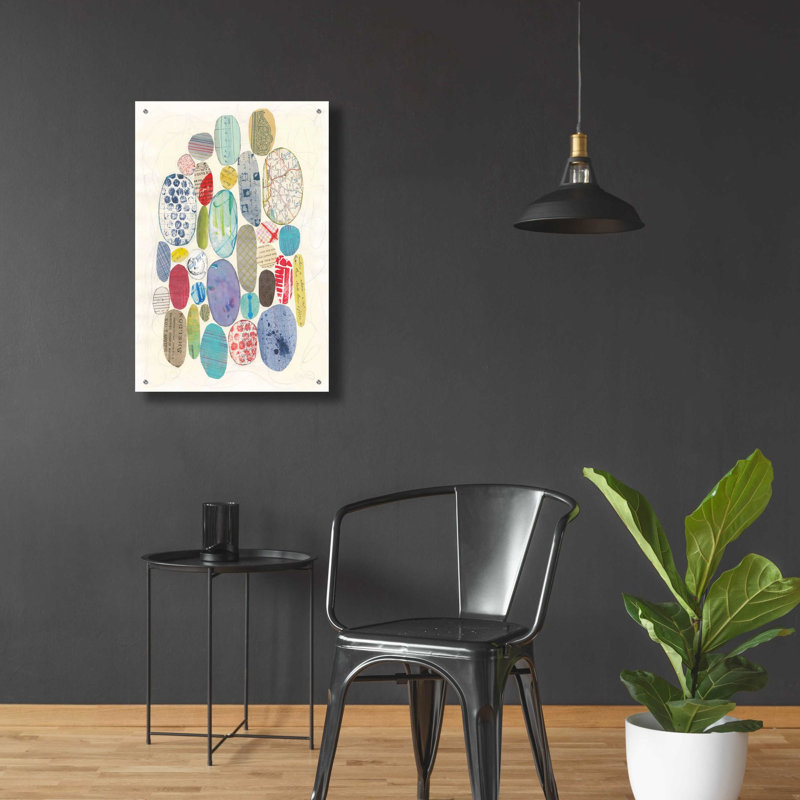 «Geometric Collage I» par Courtney Prahl, art mural en verre acrylique, H 36 po x l 24 po x P 0,2 po