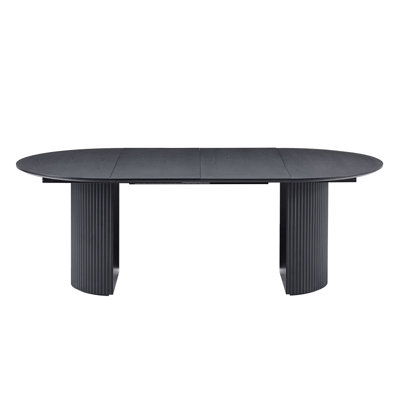 Expandable Dining Table,Solid Top Extending Table Modern Kitchen Table, Leisure Desk For Kitchen Dining Living Room Apartment.BLACK