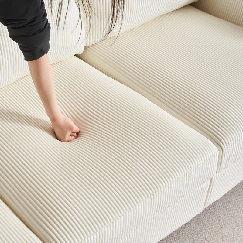 84'' Upholstered Sofa, White