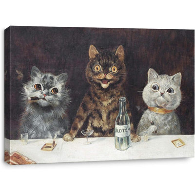 Louis Wain " Cat Series Detail Of The Bachelor Party " by Louis Wain