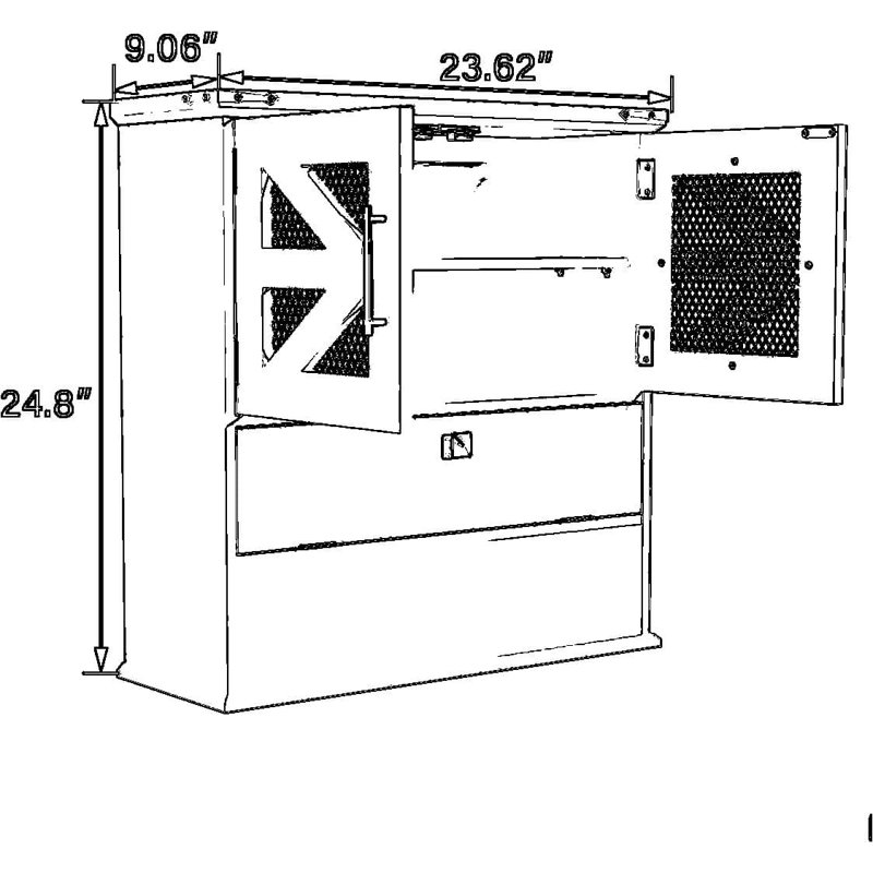 Armoire de salle de bain murale avec portes doubles, compartiment rabattable et tablette ouverte, organisateur de rangement au-dessus de la toilette au fini blanc moderne