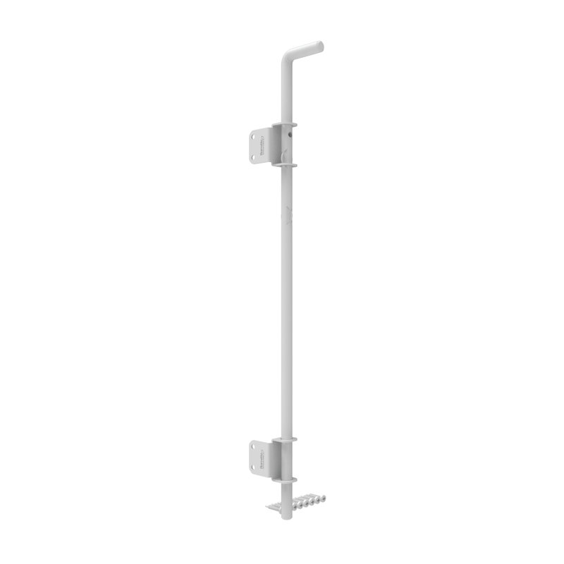 White Heavy Duty Metal Gate Drop Rod with Padlock Compatibility