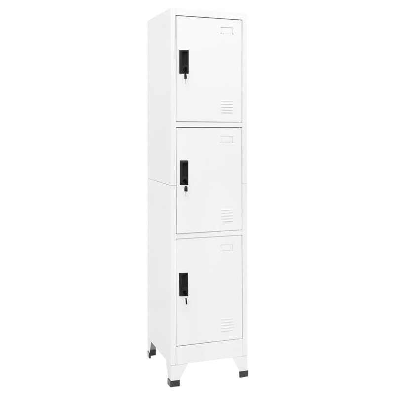 Armoire vestiaire en acier, Blanc, 3