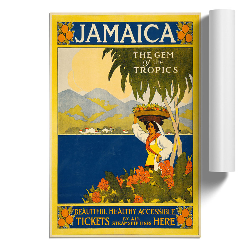 Vintage Travel Jamaica - No Frame Print, 30cm H x 21cm W x 0.1cm D