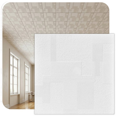 Vectors 1.6 ft. x 1.6 ft. Polystyrene Glue-up Ceiling Tile