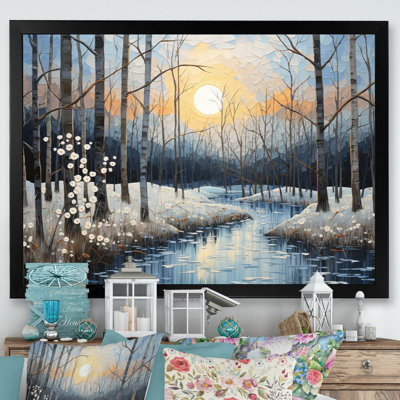 Birch Woods Mystic Moonlight III sur toile