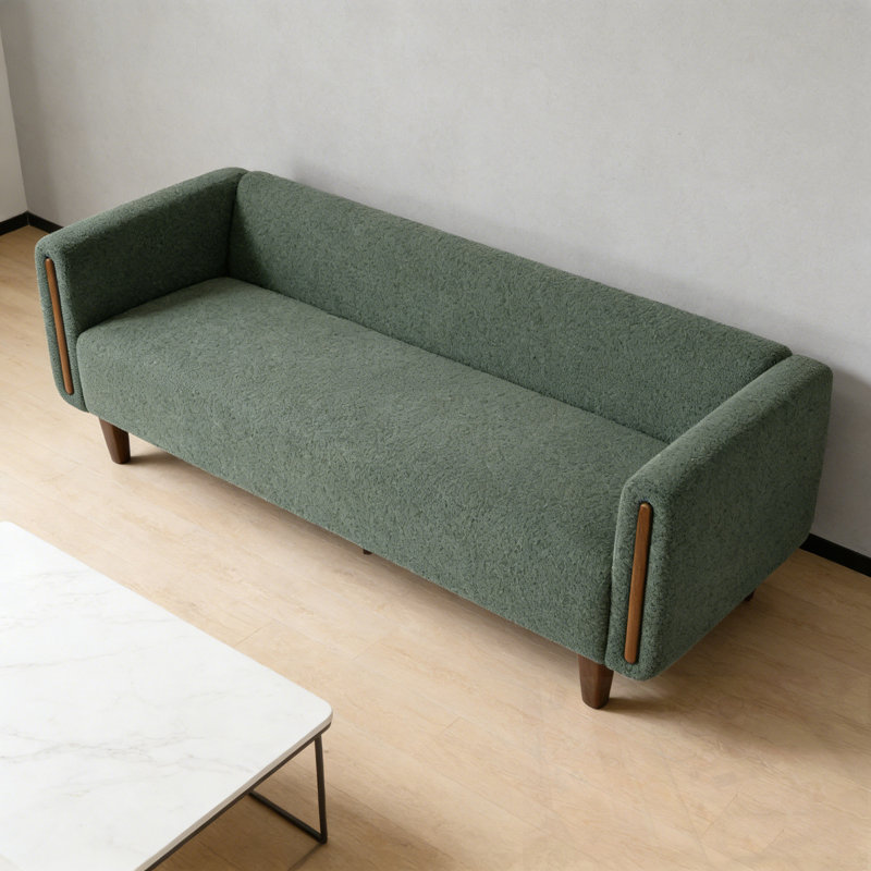 Canapé rembourré avec rembourrage doux et pieds en bois, Vert