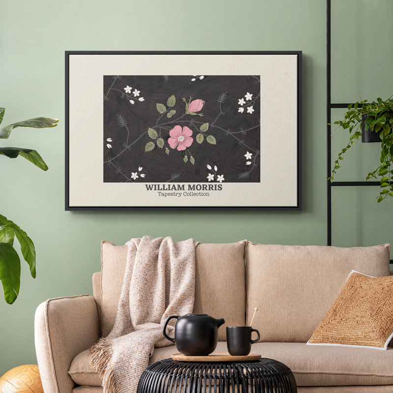 "Vintage Abstract - L III" sur toile, Toile avec cadre flottant noir, H 17 po x l 25 po x P 2 po
