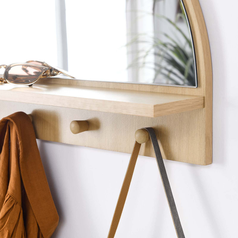 Miroir arqué Modway Moonbeam, Chêne