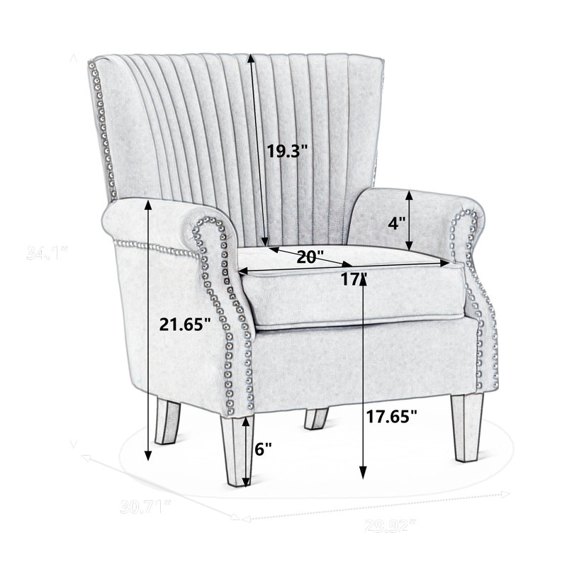 Fauteuil l 31,59 po, Polyester bleu