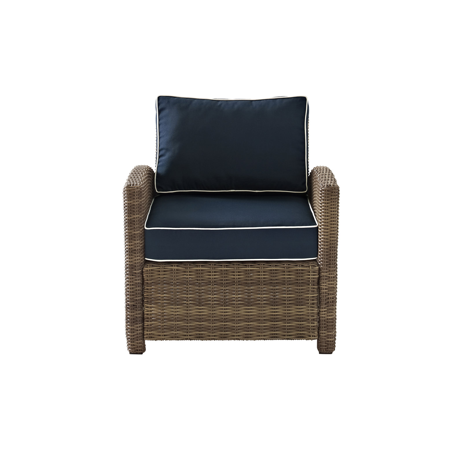 4 - Person Patio Conversation Set with Cushions, Navy, Brown
