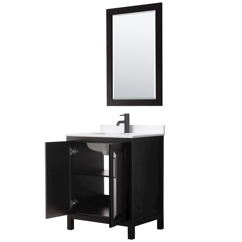 Daria 30'' W Vanity, Brown, Matte Black, Giotto Quartz