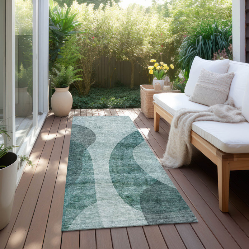 Tapis vert intérieur / extérieur lavable à la machine Fargo ACN657, Tapis de couloir 2 pi 3 po x 7 pi 6 po