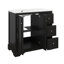 Meuble-lavabo de 36 po avec lavabo en céramique, armoire de rangement de salle de bain avec 2 portes à fermeture douce, 3 tiroirs et une tablette réglable en forme de U-210911940