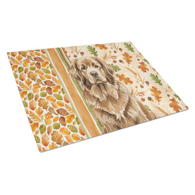 Brown Newfoundland Heirloom Fall Glass Cutting Board