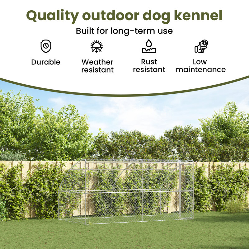 Chenil pour chien vidaXL 2 pièces argenté 13,12 x 6,56 x 6,56 pi