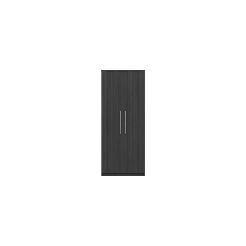 Mcginley 2 Door Manufactured Wood Wardrobe, Graphite