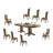 Carlene 8 - Person Extendable Solid Wood Solid Wood Top Double Pedestal Dining Set