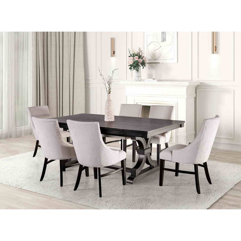 Chaise de salle à manger de style transitionnel 2 pièces