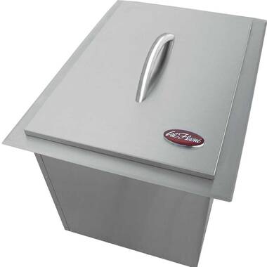 VEVOR Stainless Steel Ice Bin 19.9 in. x 16 in. x 13 in. Drop in Ice Chest with Hinged Cover 40.9 qt. for Outdoor Kitchen QRSJ20X16X13VBRM7V0