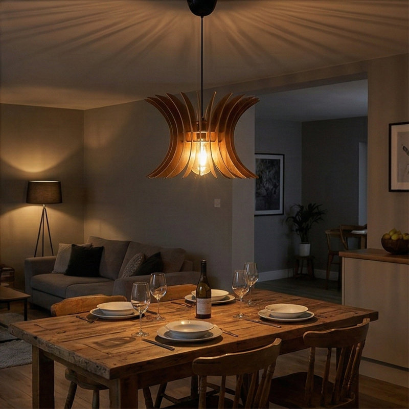 Pompilian Chandelier, Walnut/Black