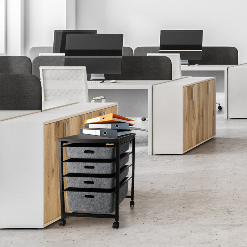 Commode de rangement roulante 4 tiroirs Kinnie