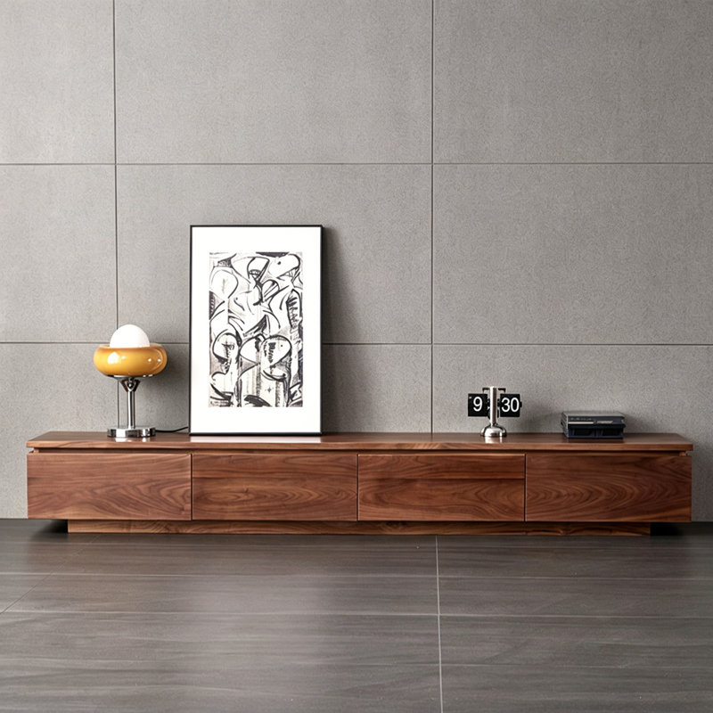 Meuble télé simple et moderne sur pied, 11.81"H x 78.74"L x 15.75"W