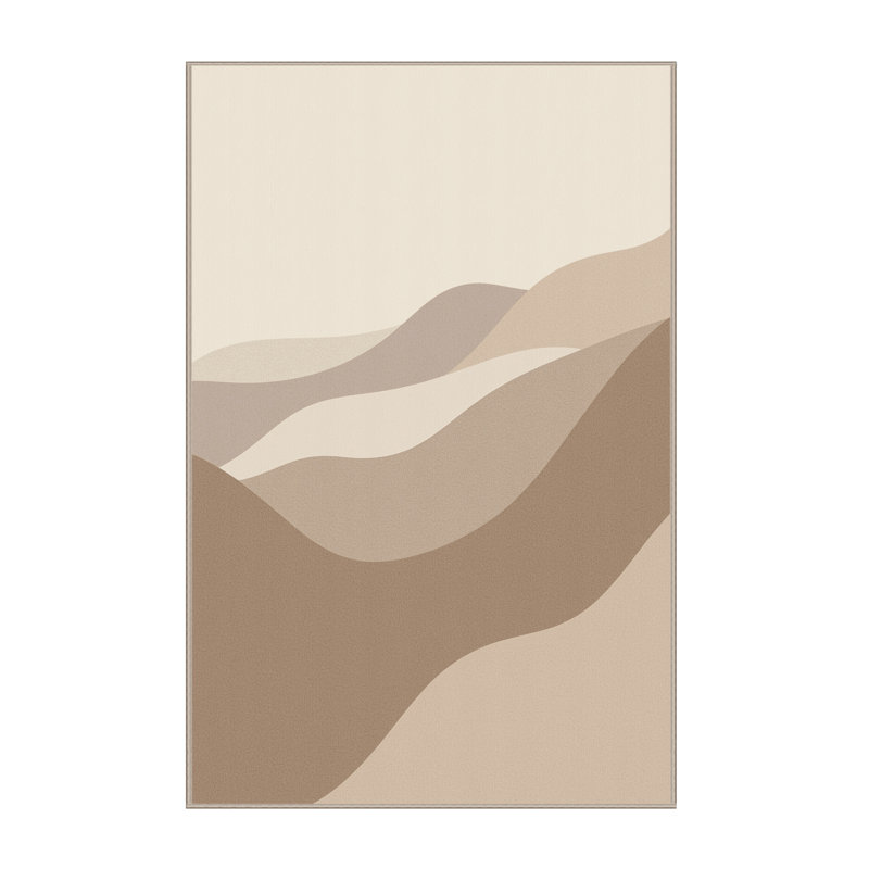 Tapis beige lavable à la machine de couleur unie minimaliste Pacchiana, 8 x 10