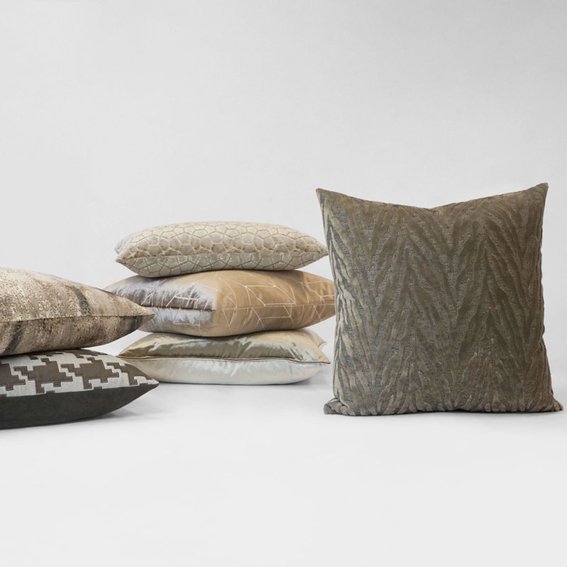 Villa Decorative Throw Pillow, Square 24", Mocha Geometric