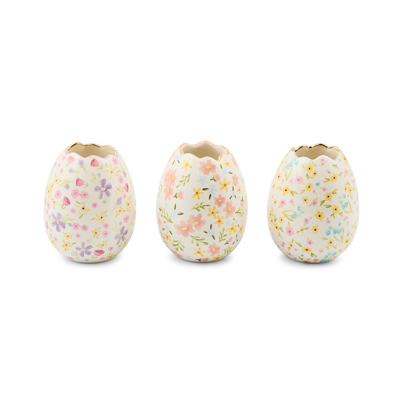 Posie Patch Ceramic Egg Vases
