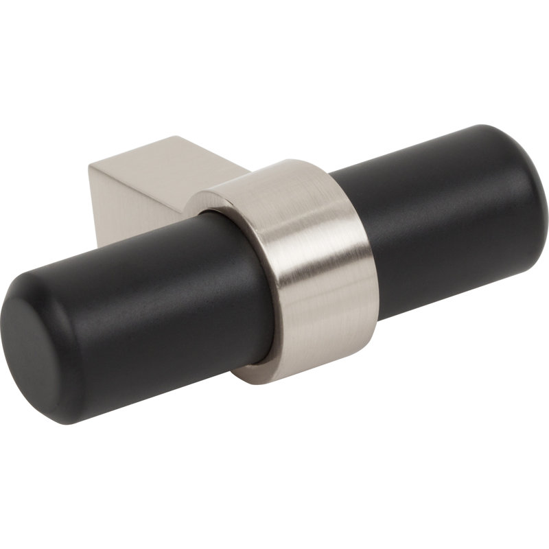 Key Grande 2" Length "T" Knob, Matte Black/Stain Nickel