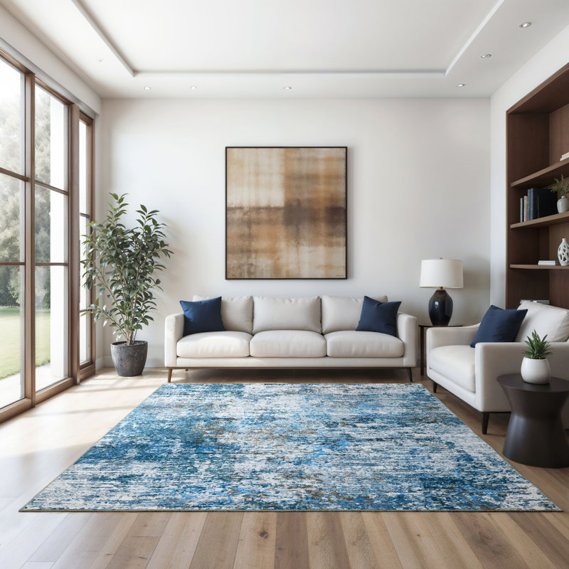 Renaud Area Rug with Non-Slip Backing, Rectangle 5' x 7'