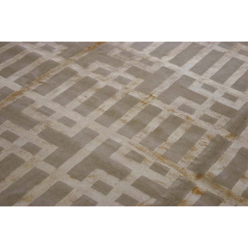 Hand Woven Silk and Wool Area Rug