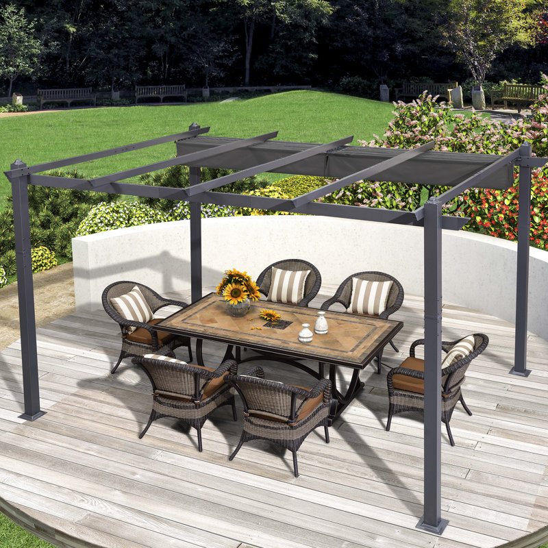 4m x 3m Aluminium Pergola, Grey