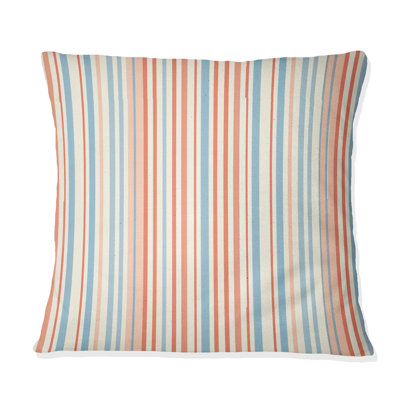 Coussin décoratif à rayures vertes et rouges