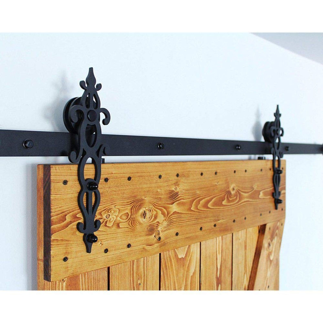 Royal Design Black Rustic Standard Single Track One Door Barn Door Hardware Kit Only Homacer Track 