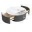 Table basse ronde moderne mobile avec roulettes, 2 tiroirs, plateau en pierre frittée à motif marbré, gris, 29,5 po-1146288782